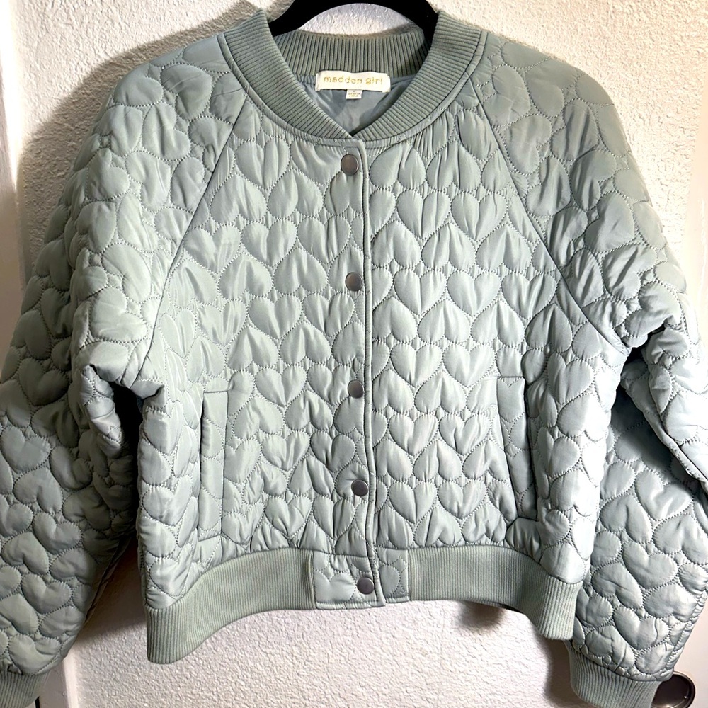 Madden Girl Sage Quilted Bomber Jacket. Size girls large.